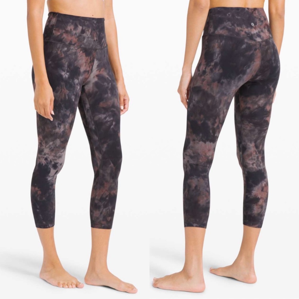 Lululemon Align Crop 23" Diamond Dye Graphite Grey Pink Pastel sz 4